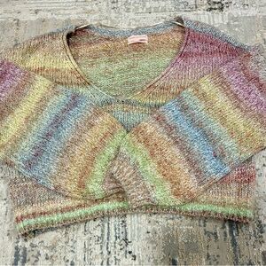 019 Urban Outfitters Lyra Pullover Chic Comfy Hippie Rainbow Sweater Top Large